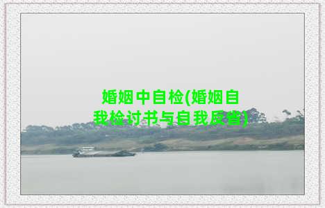 婚姻中自检(婚姻自我检讨书与自我反省)