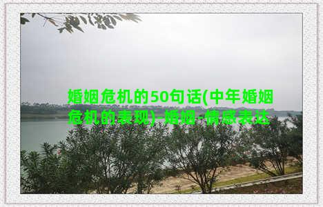 婚姻危机的50句话(中年婚姻危机的表现)-婚姻-情感表达