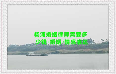 杨浦婚姻律师需要多少钱-婚姻-情感表达